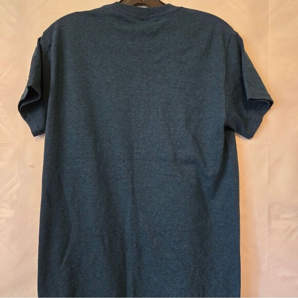 New York Script Yankees Short Sleeve T-Shirt by Gildan Heavy Cotton Size Small - Picture 9 of 10